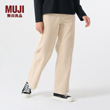 无印良品（MUJI）女式 木棉混灯芯绒直筒宽版裤 休闲阔腿裤子秋冬款 女款 BEE91C3A 米白色 S(155/62A)