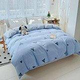 花熙雨100%全棉被套单件 1.5米单人纯棉被罩150斜纹条纹格子双人大被套 EZ拉菲-特 160*210cm被套（1.5米厚被子用）