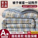 浪莎A类新疆棉花被子冬被棉被冬季加厚棉絮被褥宿舍单人1.5x2米可拆洗 蓝黄织梦【可拆洗新疆棉花被】 150x200cm-暖冬被【厚约6.5斤】