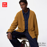 优衣库男装女装柔软绵羊毛V领针织开衫/毛衣毛衫外套478547 35 浅褐色 2XL /185/112C