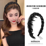 东义严选黑色麻花辫网纱发箍水钻气质发卡时尚百搭轻奢头箍女洗脸发饰头饰