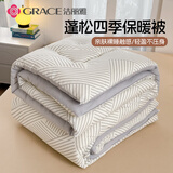 洁丽雅（Grace）纤维被子被芯春秋被褥加厚保暖双人家用大床被200*230/4斤 几何