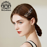 Royal sasa圣诞礼物发饰豹纹发夹马尾夹头饰时尚横夹盘发卡顶夹弹簧夹