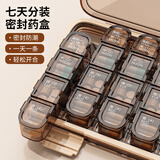 维简（Vilscijon）大格分装药盒便携式一周旅行随身药品收纳盒密封防潮多功能28分格
