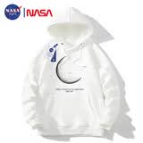 NASA GISS官方潮牌联名春秋卫衣男潮流宽松外套青少年连帽上衣 白色 L 