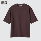 优衣库男女装大师T AIRism宽松圆领T恤五分袖短袖475355 465185 475355/19酒红色 L