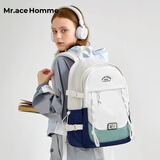 Mr.ace Homme时光信箱创意双肩包女高颜值书包初中学生大容量电脑背包男 蓝