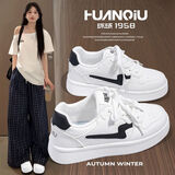 环球超火ins闪电小白鞋厚底增高板鞋女2025新款秋季透气款舒适轻便鞋