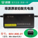 绿源（Luyuan）绿源电动车充电器原装铅酸电瓶车充电器电瓶车冲电器原厂全新配件 新款一灯：60V-30E-2T(60V-20AH）