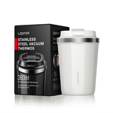 雷德夫（LEIDFOR）K1 K2 保温杯男士便携杯子男生咖啡杯 象牙白380ml