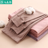 AB女士秋冬纯色纯棉磨毛保暖打底秋裤单件贴身女款柔软长裤棉毛裤 奶咖 1条 XL 推荐115-130斤【5°-15°】