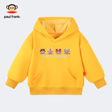 大嘴猴（paul frank）童装连帽卫衣2025秋冬款男女童舒适保暖多色中大童潮流百搭上衣 43AF黄色 140