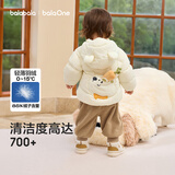 巴拉巴拉童装儿童羽绒服宝宝2025新款冬季婴儿轻薄外套男童女童上衣反季萌 奶白小熊 90 （充绒量37g）