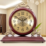 凯恩斯（KAIENSI） 立体钟欧式创意坐钟现代客厅木质座钟时尚卧室台钟摆件复古钟表 1817C大号【双面座钟】静音机芯