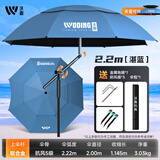 沃鼎钓鱼伞2025新款钓鱼遮阳伞户外垂钓拐杖伞大伞太阳伞沙滩伞台钓伞 2.2米 机械臂拐杖 高性价比-湛蓝
