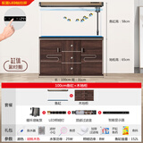 松宝中大鱼缸客厅家用落地懒人生态免换水带柜子一体自循环金鱼水族箱 100CM鱼缸(含显示屏)+木柜