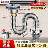 海立厨房洗菜盆下水管套装不锈钢单水槽下水器110mm+60cm排水管SC8