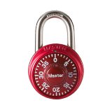 玛斯特(MasterLock)密码锁小挂锁箱包锁健身房储物柜子宿舍大门防盗锁（固定密码） 1533MCND红色