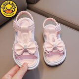 G.DUCKKIDS小黄鸭女童凉鞋儿童软底公主鞋小女孩防滑蝴蝶结沙滩鞋时装凉鞋 粉色防滑 26 内长16.1CM