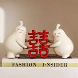 赟娅不分梨喜字摆件结婚新婚礼物婚礼订婚礼品送闺蜜送女友朋友伴手礼 大喜永不分梨摆件