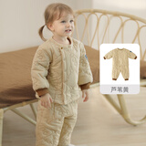 巴厘小猪儿童棉服套装秋冬校服神器男童夹棉加厚保暖两件套女宝宝冬装棉袄 芦苇黄 80