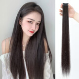 Actual Self假发片卷发蓬松大波浪自然仿真假发女长发隐形接发贴片夏 单夹直发片 黑棕色 60cm 【5片装】 自然黑