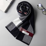 宸劲佰男士围巾秋冬季羊毛围巾男女正通用保暖百搭礼盒生日礼物送礼爸爸 藏青色