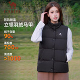 骆驼（CAMEL）[泡芙]羽绒服女外穿立领保暖背心运动内搭羽绒马甲棉衣女 J23CY09061B，幻影黑，女 （男可拍大码） M
