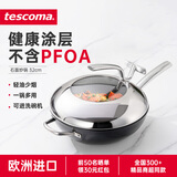 tescoma 捷克 进口石面不粘煎锅 家用平底牛排煎锅 电磁炉燃气灶通用 石面炒锅 32cm