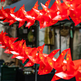 新玥国庆节装饰五星风车拉旗户外防水挂饰运动会阅兵20头旋转小风车