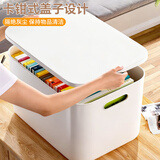 访客（FK）【万单爆品】 收纳盒桌面办公桌厨房整理盒杂物收纳筐整理储物盒 大号加厚带盖2只（27*18*16）