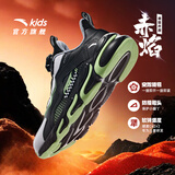 安踏儿童运动鞋男女童跑步鞋秋冬季网革旋钮扣犟弹科技学生赤焰跑鞋 【男革面】黑/白/绿5523N-1 36 脚长约23cm