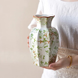 京东鲜花新中式青花陶瓷花瓶复古小众高级感客厅插花装饰水培插花鲜花玫瑰