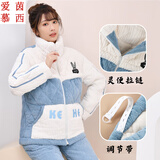 爱茵慕西月子服冬季三层夹棉加厚加绒孕妇睡衣秋冬珊瑚绒产妇哺乳睡衣棉袄 AXXE2208加厚夹棉套装 XL码 (推荐体重120-140斤左右)