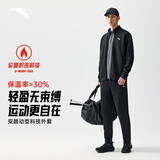 安踏加绒运动套装男士冬季防风立领开衫外套长裤运动服裤休闲服裤