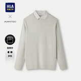 HLA海澜之家长袖针织衫秋季男25保暖气质假两件毛衣男