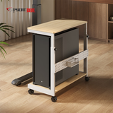 赛途移动主机架电脑主机托架打印机台式机箱置物架稠李胡桃色