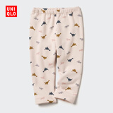 优衣库婴幼儿宝宝摇粒绒紧身裤打底裤内里加绒保暖469646 469646/30浅米色 70