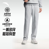 安踏加绒保暖运动裤男士直筒卫裤秋季针织户外跑步长裤平口休闲裤