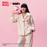 野兽派家居（tbh）宋雨琦同款三丽鸥Hello Kitty法兰绒家居服套装冬季可外穿睡衣女 Hello Kitty法兰绒家居服 奶白条纹 M