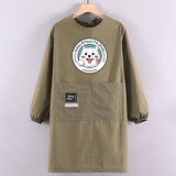 诗佩琪（SVORIAHI）夏天撸猫专用衣服罩衣女抱猫服长袖围裙宠物店美容师工作服不沾毛 卡其色宠物店 1件 （塔丝绒布标罩衣）