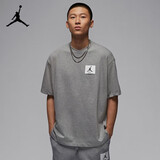 Jordan男子短袖T恤 纯棉圆领ESS 百搭贴布logo DZ7314-091灰XL