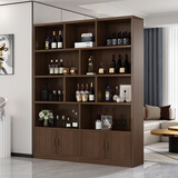 恩筱实木酒柜客厅靠墙柜子储物柜2025新款展示柜家用酒架置物架收纳柜 胡桃色120*30*180【送货上门】