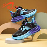 贵人鸟童鞋男童鞋子女孩防水皮面儿童运动鞋防滑软底小孩跑步鞋 黑蓝月（皮面单鞋） 35 内长22.3/脚长21.3