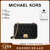 MICHAEL KORS礼物轻奢MK女包SLOAN小香风链条单肩斜挎腋下包 大号 黑色/金色