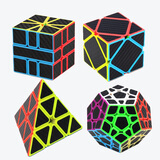 ZCUBE魔域（随机发）碳纤维 魔方三阶异形二阶四阶五阶套装初学顺滑金 碳纤维异形四件套