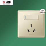 公牛（BULL）开关插座G36系列16A大功率带开关插座G36E204香槟金暗装