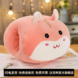达克鸭 冬天卡通暖手抱枕插手毛绒可爱学生教室捂手两用办公室冬季手捂 粉色仓鼠F 30cm*25cm