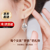 mini&yaya足银耳环女士长款耳坠耳饰品女生日中秋情人节礼物送女友老婆实用 999足银耳环【莫桑石】