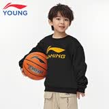 李宁童装儿童运动卫衣男女小大童大logo经典款印花上衣150YWDV403-3